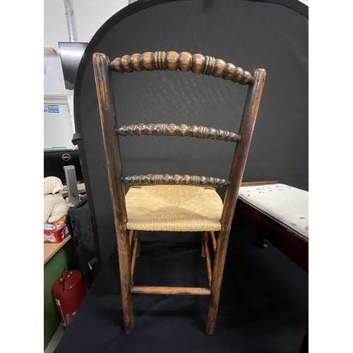 239 - PIANO STOOL AND VICTORIAN OAK CHAIR A/F