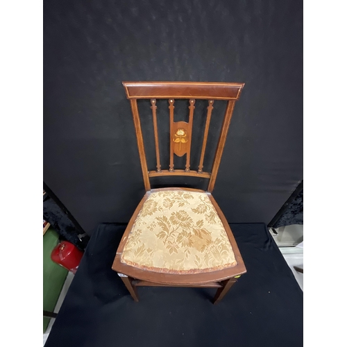 243 - EDWARDIAN MAHOGANY INLAID BEDROOM CHAIR