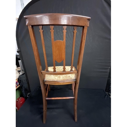 243 - EDWARDIAN MAHOGANY INLAID BEDROOM CHAIR