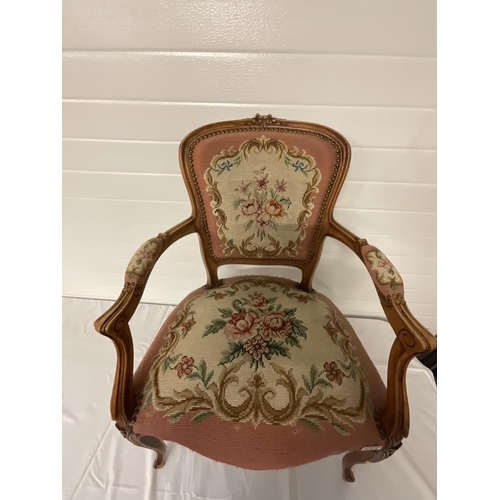 248 - REPRODUCTION FRENCH STYLE BEDROOM ARMCHAIR