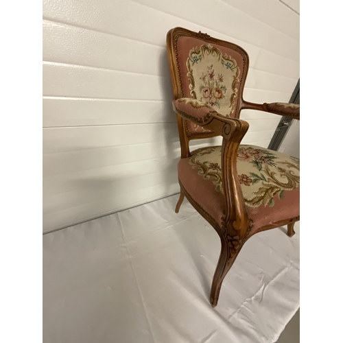 248 - REPRODUCTION FRENCH STYLE BEDROOM ARMCHAIR