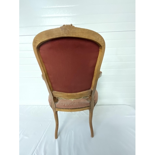 248 - REPRODUCTION FRENCH STYLE BEDROOM ARMCHAIR