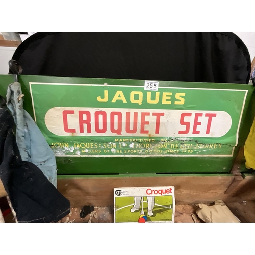 255 - VINTAGE JACQUES OF LONDON CROQUET SET