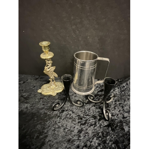 291 - BOX OF SILVER PLATED AND PEWTER ITEMS