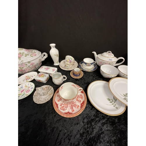 293 - BOX OF CHINA TO INC MINTON COALPORT ETC