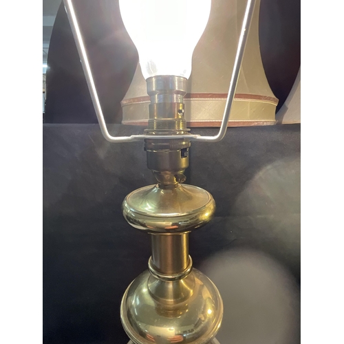 304 - 2 BRASS TABLE LAMPS WITH SHADES