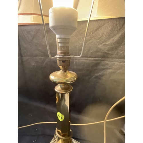 304 - 2 BRASS TABLE LAMPS WITH SHADES