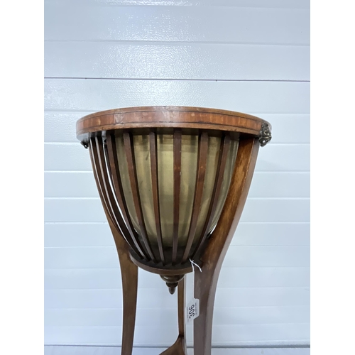 306 - VICTORIAN MAHOGANY TORCHERE OR PLANT STAND COMPLETE WITH BRASS LINER H36