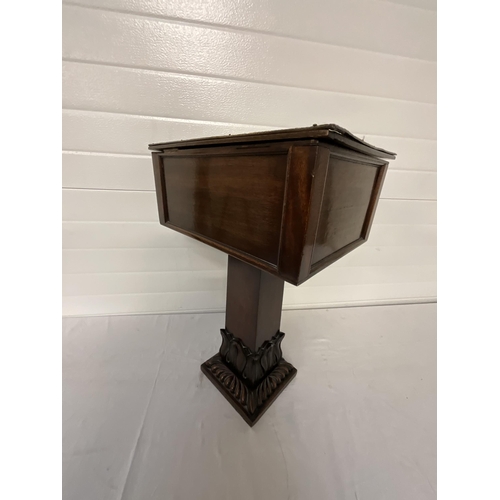 307 - VICTORIAN MAHOGANY PEDESTAL SEWING BOX H25