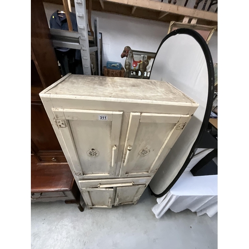 311 - VINTAGE PAINTED KITCHEN CABINET H65