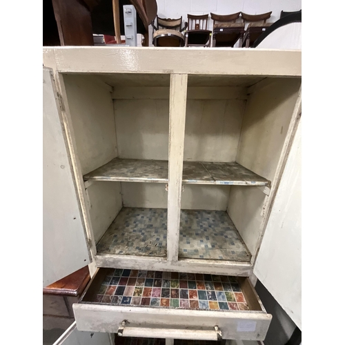 311 - VINTAGE PAINTED KITCHEN CABINET H65