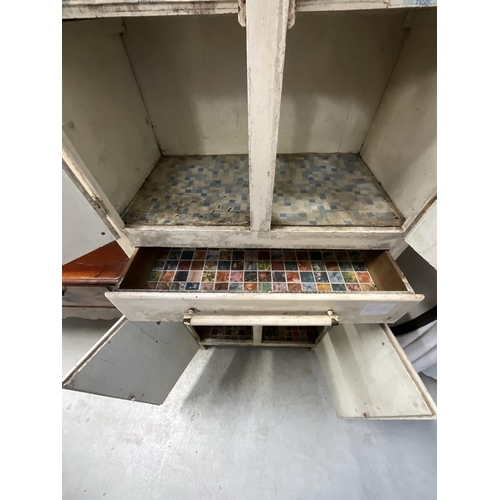 311 - VINTAGE PAINTED KITCHEN CABINET H65