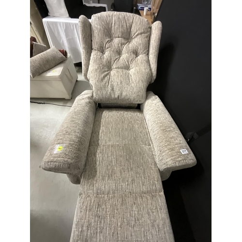 317 - UPHOLSTERED RISE AND RECLINE ELECTRIC CHAIR