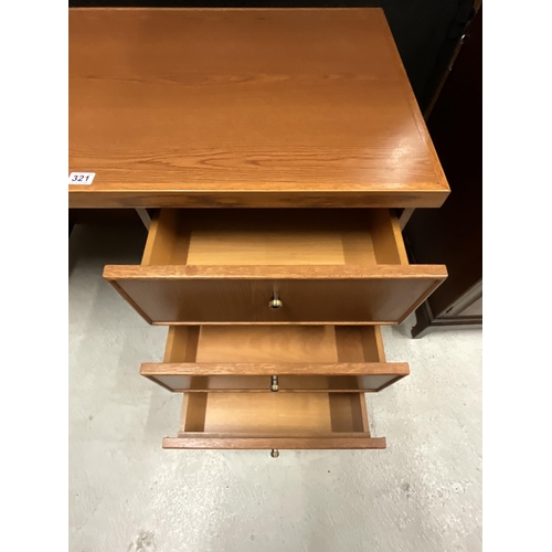 321 - MODERN SINGLE PEDESTAL DESK WITH 3 DRAWERS H30