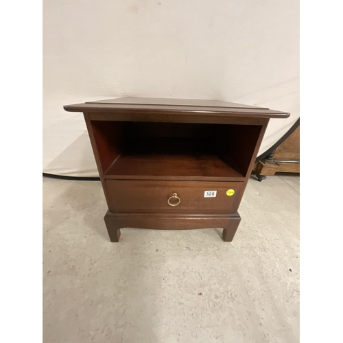 328 - STAG MERRIDEW MAHOGANY BEDSIDE CABINET WITH SINGLE DRAWER H20