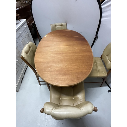 330 - VINTAGE BADGED MACKINTOSH EXTENDING DINING TABLE AND 6 CHAIRS H30