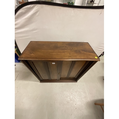 332 - VINTAGE MAHOGANY SLIDING DOOR CABINET H38