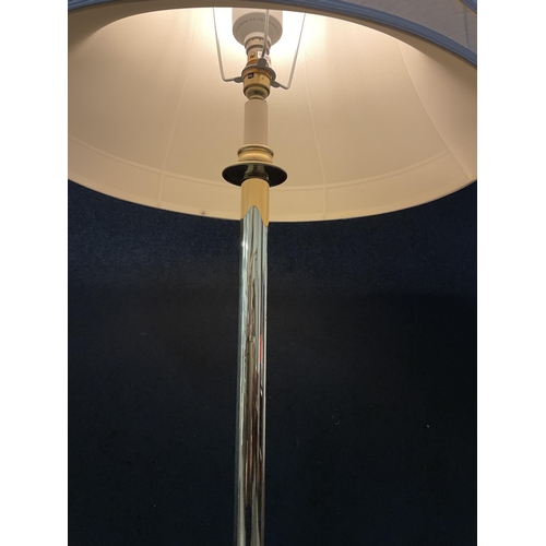 337 - BRASS STANDARD LAMP WITH SHADE H62