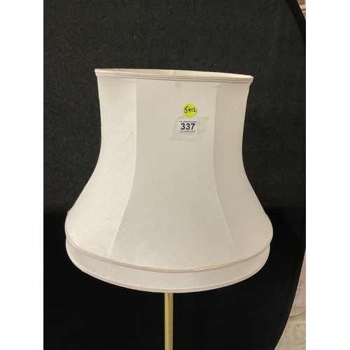 337 - BRASS STANDARD LAMP WITH SHADE H62