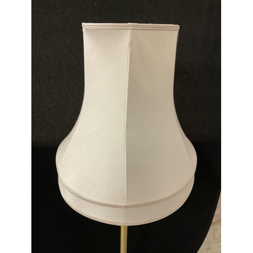 337 - BRASS STANDARD LAMP WITH SHADE H62