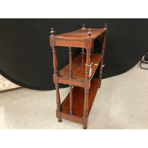 340 - VICTORIAN MAHOGANY 3 TIER WALL SHELVES H25