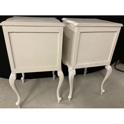 341 - PAIR OF PAINTED BEDSIDE CABINETS H28