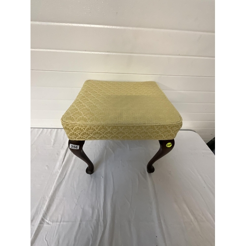 356 - MAHOGANY UPHOLSTERED BEDROOM STOOL H19