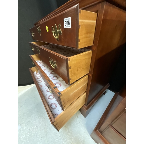 366 - MAHOGANY REPRODUCTION 4 DRAWER BEDROOM CHEST H33