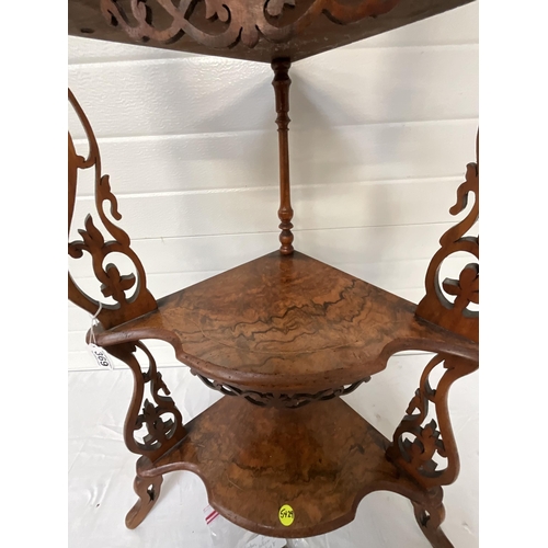 369 - VICTORIAN WALNUT 4 TIER CORNER WOT NOT A/F H50