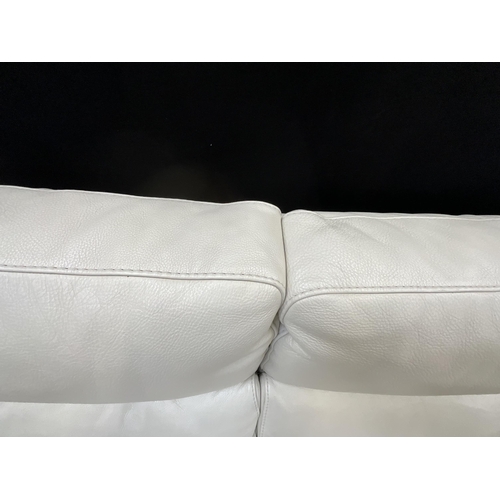 386 - DESIGNER BADGED INCANTO ITALIAN CREAM LEATHER 3 SEATER AND 2 SEATER MATCHING ALL RECLINING SOFA'S ON... 