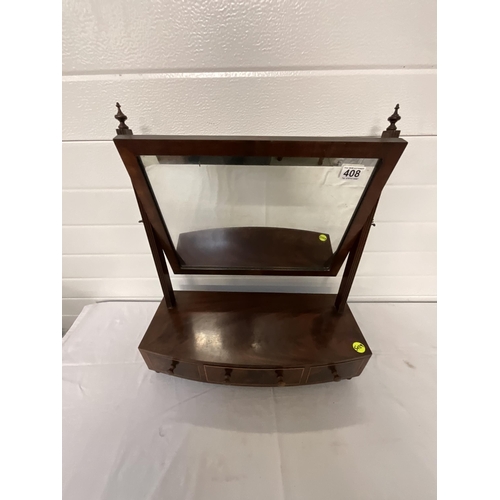 408 - GEORGIAN MAHOGANY SWING MIRROR WITH 3 DRAWERS TO BASE H22