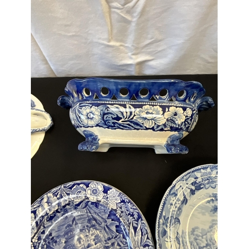 24 - BOX OF BLUE & WHITE VICTORIAN AND LATER CHINA TO INCLUDE SPODE ETC