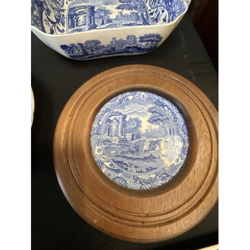 24 - BOX OF BLUE & WHITE VICTORIAN AND LATER CHINA TO INCLUDE SPODE ETC