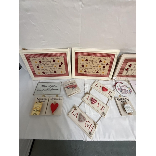 27 - BOX OF NEW WALL PLAQUES ETC