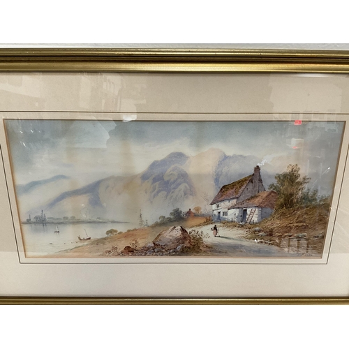 37 - PAIR OF GILT FRAMED WATERCOLOURS MOUNTAIN SCENE SIGNED E ST JOHN 25