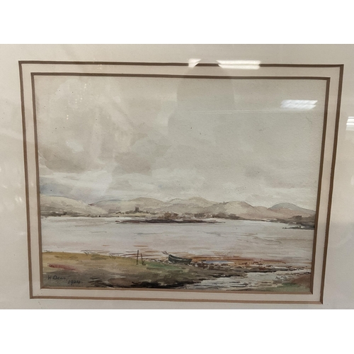 46 - FRAMED WATERCOLOUR SIGNED AND DATED 1924 AND A FRAMED COLOUR ETCHING WITH PENCIL SIGNATURE - LARGST ... 