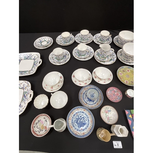 48 - BOX OF CHINA TO INCLUDE VICTORIAN ROYAL STAFFORD PART TEA SERVICE