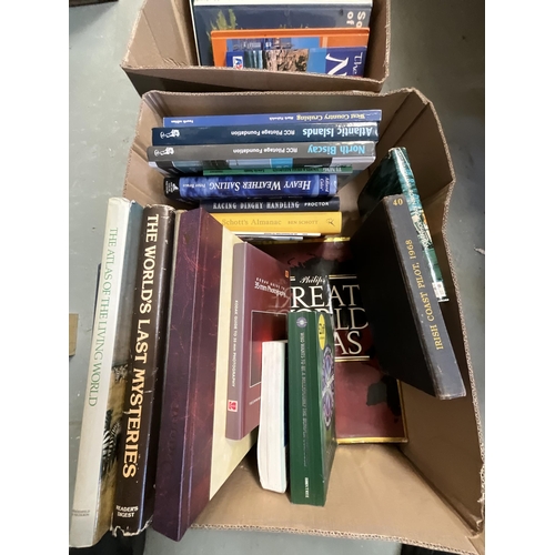 53 - 3 BOXES OF BOOKS TO INCLUDE YACHTING ETC