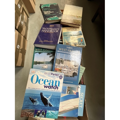 53 - 3 BOXES OF BOOKS TO INCLUDE YACHTING ETC