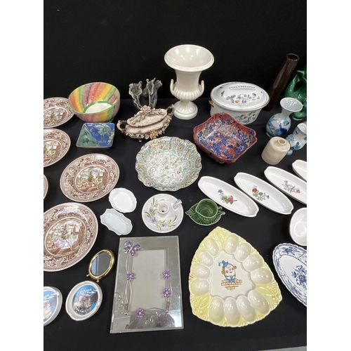 64 - 2 BOXES OF CHINA AND POTTERY ITEMS TO INCLUDE ROYAL WORCESTER ETC