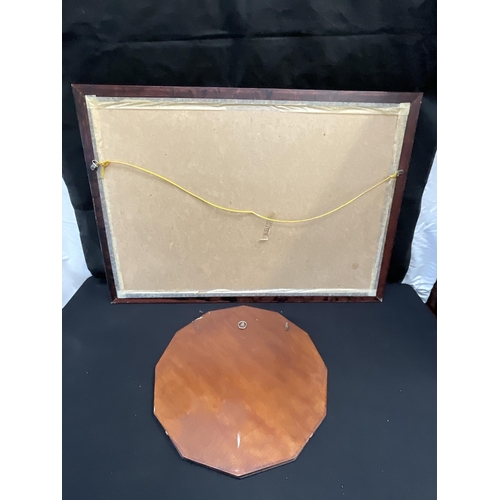 78 - OCTAGONAL VINTAGE WALL MIRROR AND A MODERN WALL MIRROR - LARGEST 33