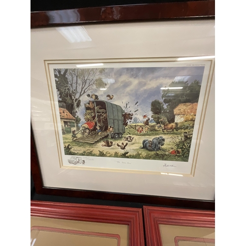 90 - THELWELL LIMITED EDITION FRAMED PRINT ENTITLED THE HORSEBOX WITH SIGNATURE TO MARGIN 1716/4950 15