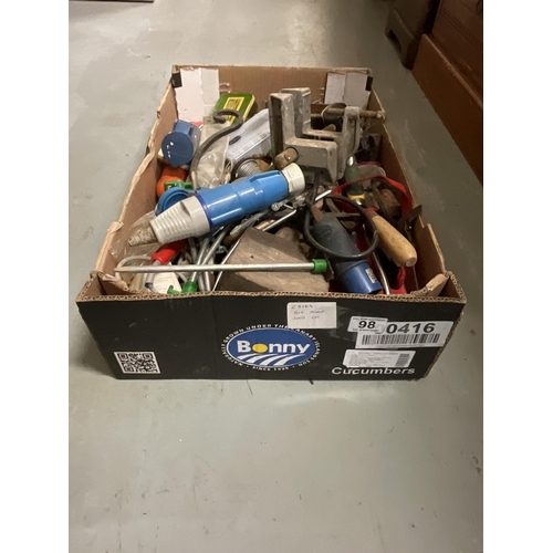 98 - BOX OF HARDWARE, TOOLS ETC