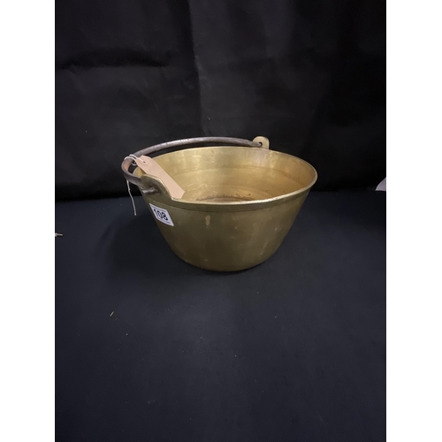 108 - VICTORIAN BRASS JAM PAN H6