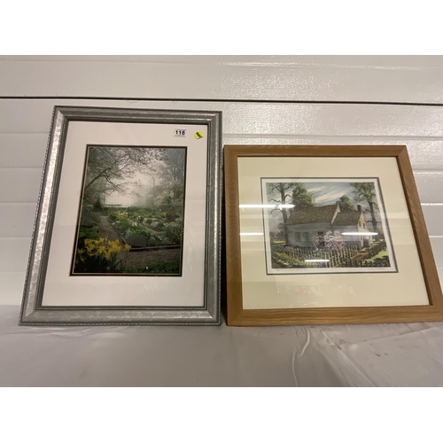 118 - GARDEN SCENE FRAMED PHOTO, LIMITED EDITION 18/60 FRAMED WATERCOLOUR  22