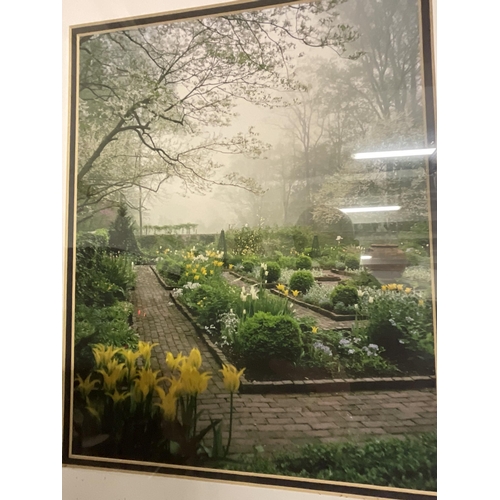 118 - GARDEN SCENE FRAMED PHOTO, LIMITED EDITION 18/60 FRAMED WATERCOLOUR  22