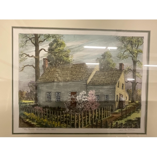 118 - GARDEN SCENE FRAMED PHOTO, LIMITED EDITION 18/60 FRAMED WATERCOLOUR  22