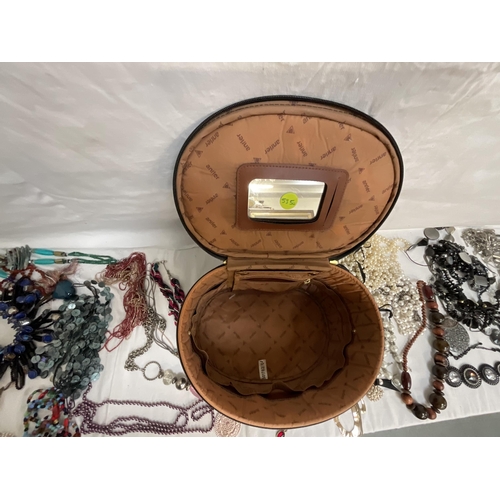 164 - VANITY CASE OF COSTUME JEWELLERY