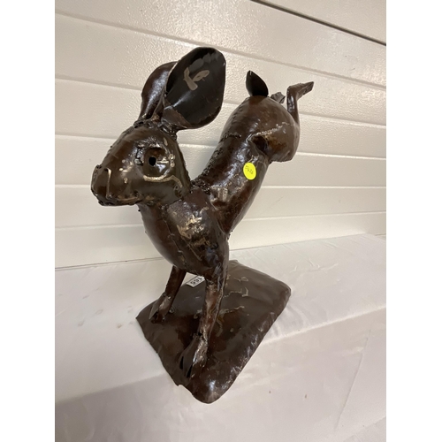 165 - METAL SCULPTURE OF GALLOPING HARE 18