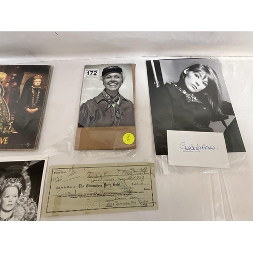 172 - COLLECTION OF EPHEMERA, AUTOGRAPHS, PHOTOS ETC